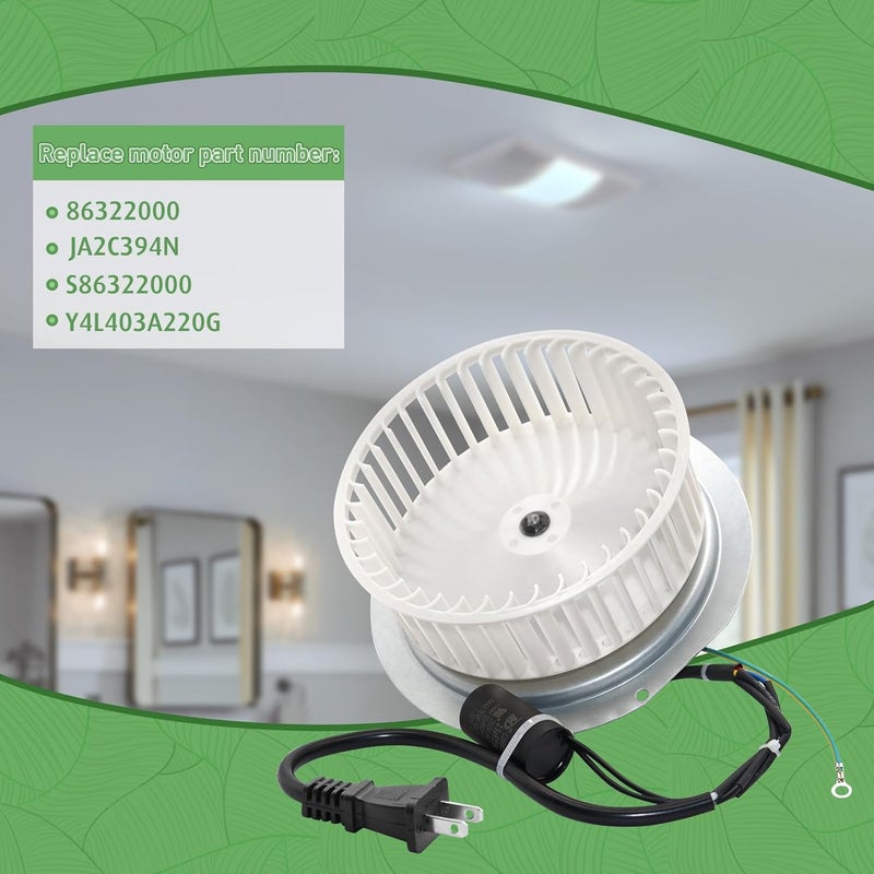 CLLOMAGY 0696B000 Motor Assembly for NuTone QT100 and QT110 Series Fan,Motor Replacement for Nutone QT-110N-B QT-100L QT110N,JA2C394N for Nutone 0696B000 Bathroom Fan Replacement - Image 4
